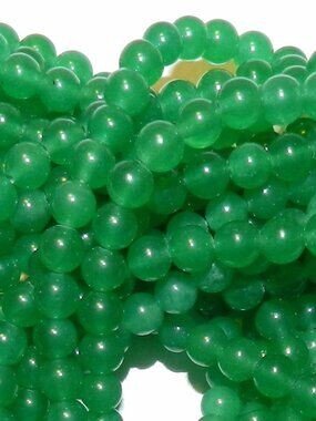 New DIY Green Malay Jade 6mm Round Quartz Gemstone Beads 15" Strand GR917